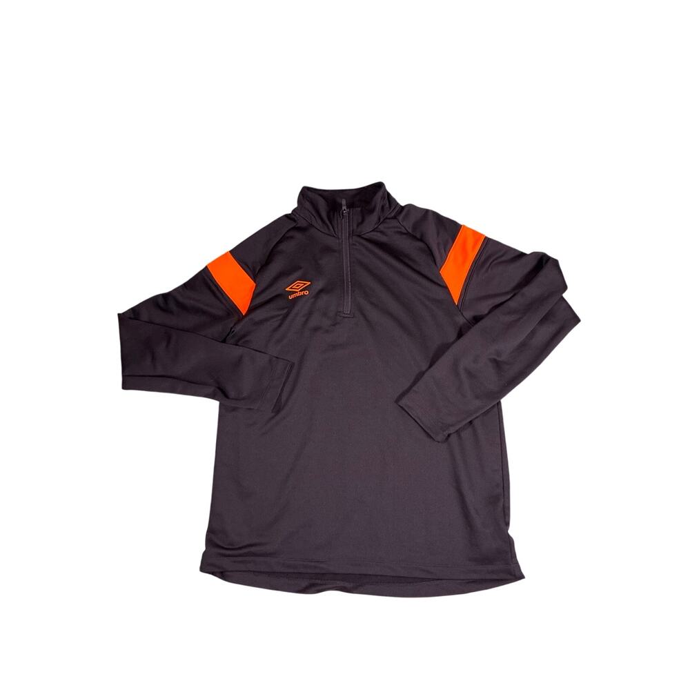 Umbro Track Jacket Mens XL Black Orange Athletic Zip Up Windbreaker Sportswear